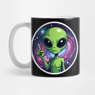 Cosmic Command: The Pointing Alien Mug